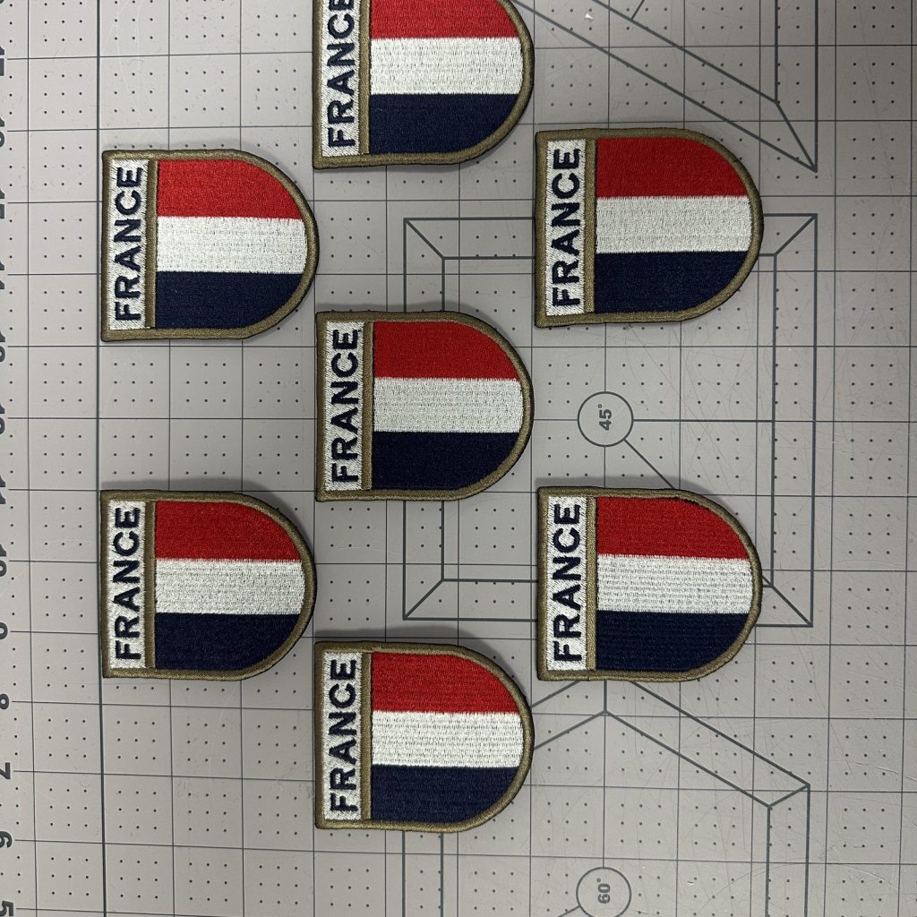 Embroidered France flag patches, made to order