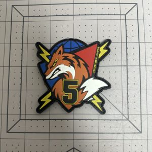 Custom die-cut PVC fox patch in full colour
