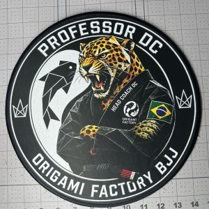 Custom full-colour printed patch with a jaguar illustration for a jiu-jitsu academy